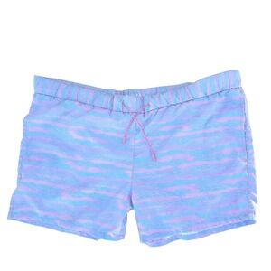 Topman Mens Blue Pink Abstract Wave Swim Trunks Mesh Lined Size L-XL 33P21NPNK